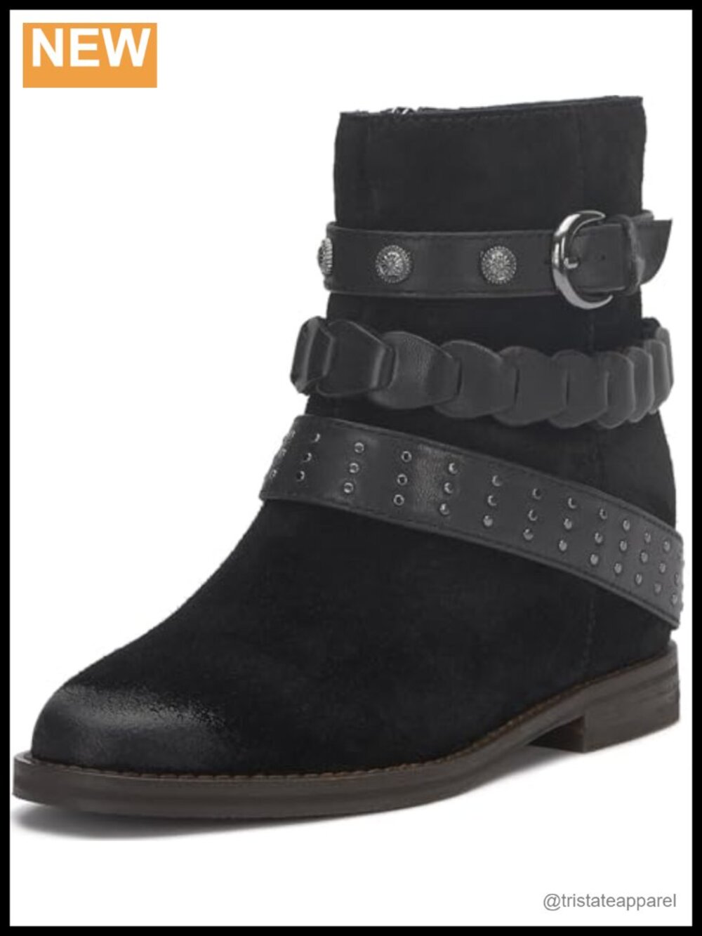 Suede Block Heel Ankle Bootie Zip Almond Toe Fall